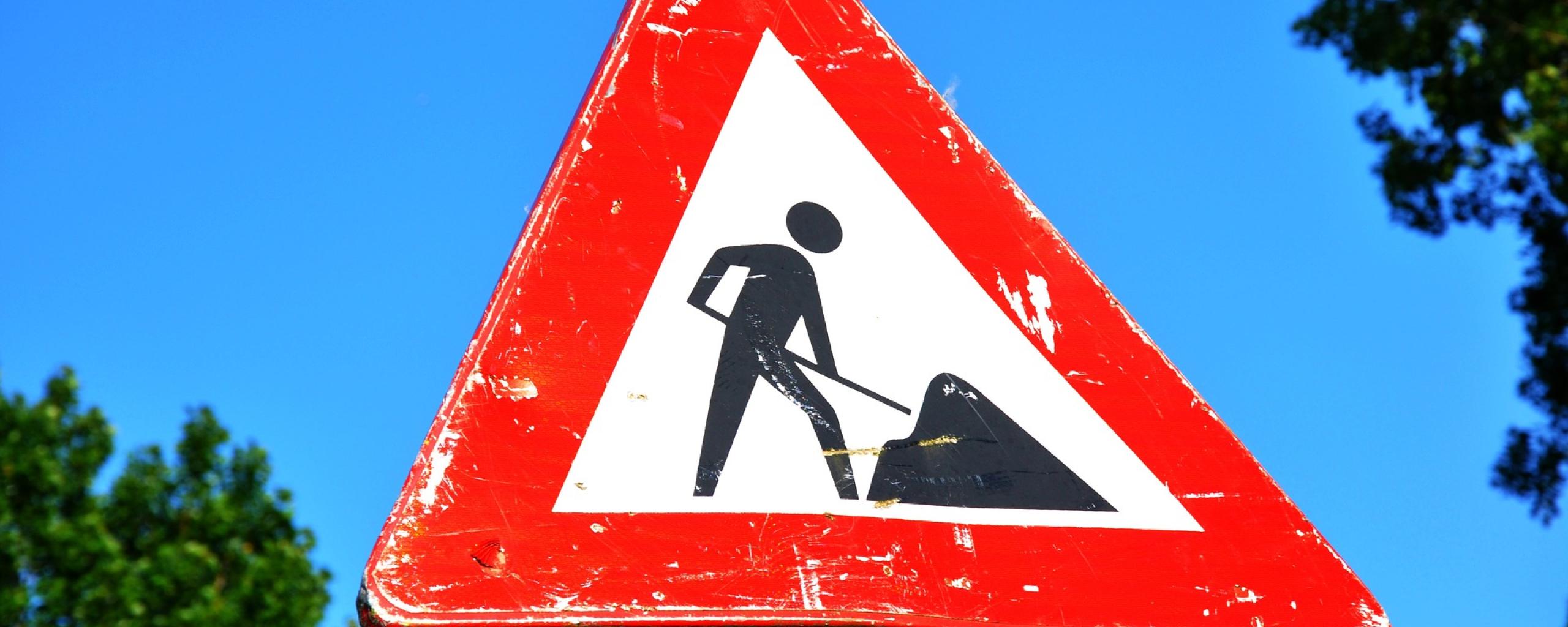 wegwerkzaamheden bord
